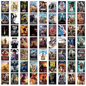rousrie paper aesthetic movie wall collage kit for bedroom study room walls decoration size400x600 inches set of 63 decor stickers poster self-adesive poster home self-adhesive