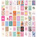 Rousrie Paper Aesthetic Wall Collage Kit for Bedroom, Living Room, Office, Study Room Walls Decoration 4.00x6.00 Inches(Set of 63 Wall Decor Stickers) Self-Adhesive Poster, Home Decor Accessories
