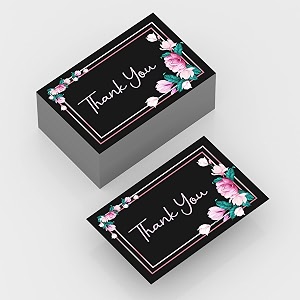 rousrie thank you cards pack of 500 with white back for small business return gifts packaging material professional use size  35 inch by 2 inch design 2