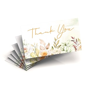 rousrie thank you cards pack of 500 with white back for small business return gifts packaging material professional use size  35 inch by 2 inch design 7