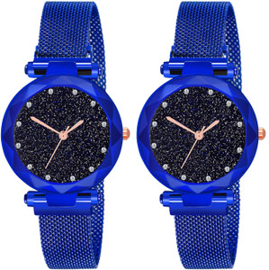 roux enterprise analog watch  - for girls magnet watch for gilrs women 12d blue blue