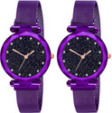 Roux Enterprise Analog Watch  - For Girls Magnet Watch For Gilrs Women 12d Purple Purple
