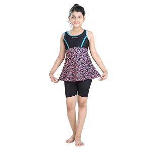 ROVARS Racerback Swimdress with Boyleg Swimming Costume