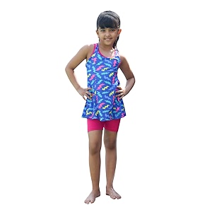 ROVARS Racerback Swimdress with Boyleg Swimming Costume
