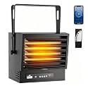 ROVSUN 15,000W Electric Garage Heater with Remote &amp; APP Control, Digital Fan-Forced Ceiling Mount Heater with Thermostat, 12H Timer &amp; Overheat Protection, 240V Hardwired for Workshop Factory
