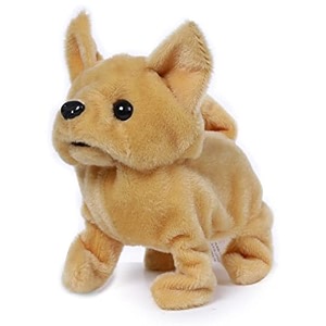 rowan chili walking dog toy for kids  interactive barking amp wagging tail soft puppy  battery operated walking dog plush  fun pretend pet toy for boys amp girls  age 3