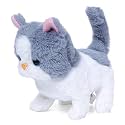 Fuzzbuzz Sasha Walking Cat Stuffed Toy for Kids, Soft Plush, Purple, 3Y+