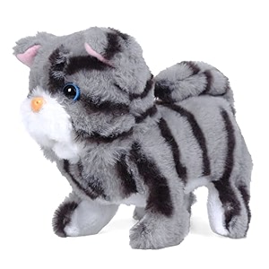 fuzzbuzz zoe walking cat stuffed toy for kids soft plush gift purple