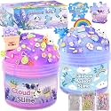 Rowecvce 2 Pack Axolotl Cloud Slime Kit, Party Favors for Kids Girls Boys