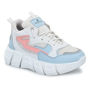 ROWLANS Womens Synthetic Leather Stylish Comfortable Running