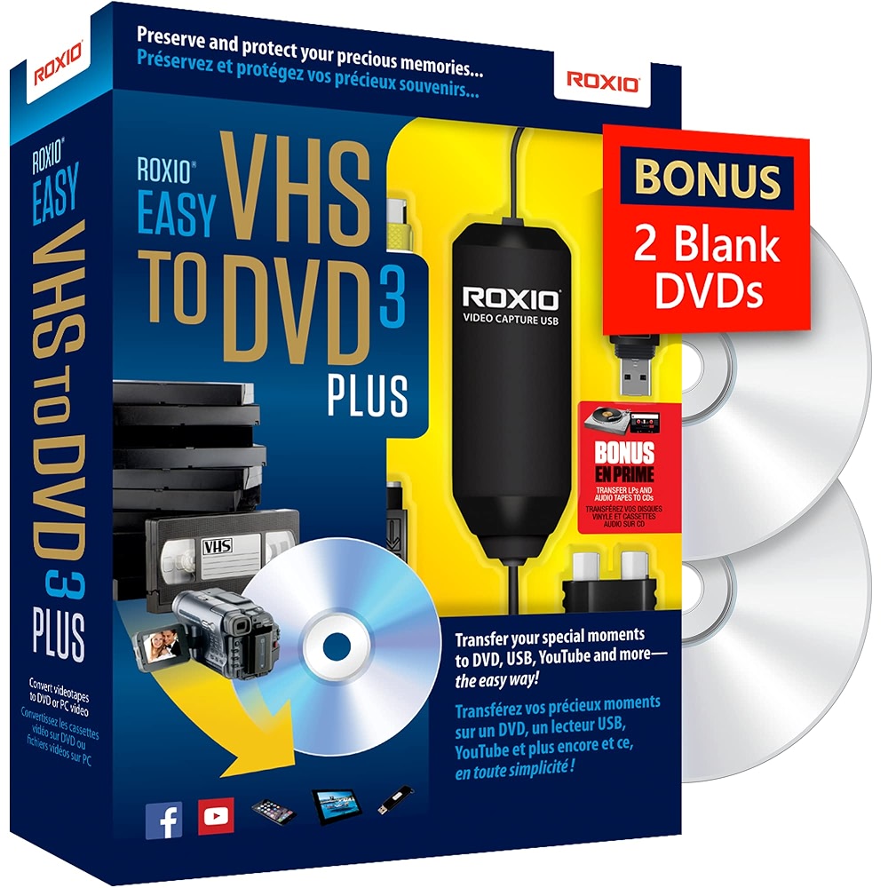 Dvd Simple Roxio Easy VHS to DVD 3 Plus | VHS, Hi8, V8 Video to DVD or Digital ...