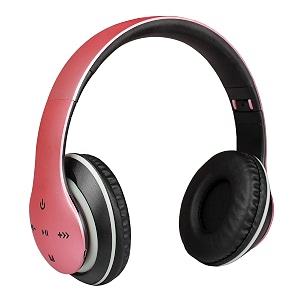 roxo p351 wireless bluetooth headphone memory card aux and led support red