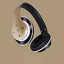 ROXO P351 Wireless Bluetooth Headphone Memory Card, Aux and LED Support (Gold)