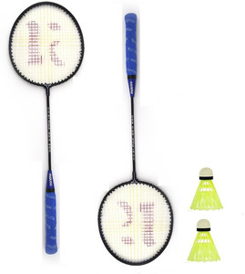 roxon alpha pack of 2 piece badminton racket with 2 piece plastic shuttles badminton kit