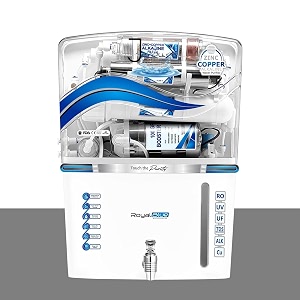 royal blue39s alkaline ro water purifier with active copper  uf  uv  tds control 12 litre white colured fully automatic 6 multistage purification