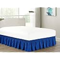 Royal Blue Bed Skirt Wrap Around 600 Microfiber with Easy Fit with 15'' Inch Tailored Drop - Shrinkage and Fade Resistant with Microfiber 15'' Bed Skirt, Twin Size [39'' x 80'']