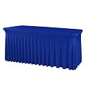 Royal Blue Spandex Tablecloths 6FT Rectangular Fitted Table Covers, Stretch Tablecloths for 6 Foot Tables Wrinkle Free Elastic Table Skirt for Graduation Party Wedding Banquet Buffet Events