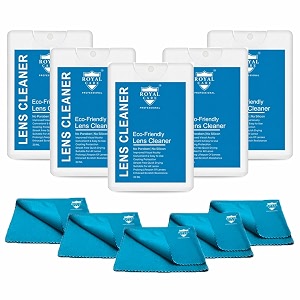 royal care lens cleaner 20 ml pack of 5  5 cloth perfect lens cleaner for spectacles eyeglasses sunglasses camera lenses and binoculars basic ultra combo kit 250 ml