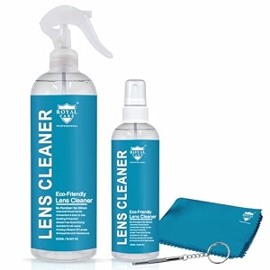royal care lens cleaner 500 ml  100 ml  1 cloth  1 screwdriver perfect lens cleaner for spectacles eyeglasses sunglasses camera lenses and binoculars super premium multi kit 600 ml