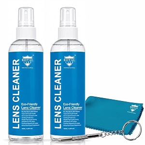 royal care lens cleaning solution kit 100 ml  100 ml  micofiber cloth and 1 screwdriver  perfect lens cleaner for spectacles eyeglasses sunglasses camera lenses and binoculars super advance combo kit 200 ml