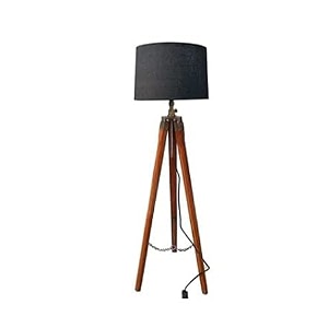 royal collection antique beautiful wooden tripod floor lamp with black drum shade classic size for home decor