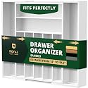 ROYAL CRAFT WOOD Luxury Bamboo Kitchen Drawer Organizer - Silverware Organizer - Utensil Holder and Cutlery Tray with Grooved Drawer Dividers for Flatware and Kitchen Utensils (9 Slot, White)