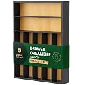 ROYAL CRAFT WOOD Luxury Bamboo Kitchen Drawer Organizer - Silverware Organizer - Utensil Holder and Cutlery Tray with Grooved Drawer Dividers for Flatware and Kitchen Utensils (7 Slot)