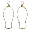 Royal Designs, Inc. HF-4001-11PB-2 Heavy Duty Lamp Harp and Crystal Finial Kit 11 inch, Polished Brass, 2-Pack