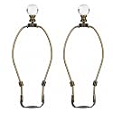 Royal Designs, Inc. HF-5001-9AB-2 Heavy Duty Lamp Harp and Crystal Finial Kit 9 inch, Antique Brass, 2-Pack