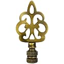 Royal Designs, Inc. Open Filigree Motif Lamp Finial for Lamp Shade, F-5014AB-1, Antique Brass
