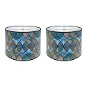 Royal Designs, Inc. Trendy Decorative Handmade Drum Shade, Made in USA, 14in, HBCN-8041-14, Cool Hues - 2 Pk
