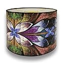 Royal Designs, Inc. Trendy Decorative Handmade Drum Shade, Made in USA, 10in, HBC8040-10, Purple Lotus