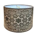 Royal Designs, Inc. Trendy Decorative Handmade Drum Shade, Made in USA, 12in, HBC-8068-12, Desert Flower