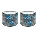 Royal Designs, Inc. Trendy Decorative Handmade Drum Shade, Made in USA, 12in, HBC8041-12-2, Cool Hues- 2 Pk