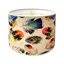 Royal Designs, Inc. Trendy Decorative Handmade Drum Shade, Made in USA, 14in, HBC-8072-14, Falling Feathers