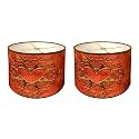 Royal Designs, Inc. Trendy Decorative Handmade Drum Shade, Made in USA, 10in, HBC-8065-10-2, Lover's Vine - 2 Pk