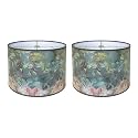 Royal Designs, Inc. Trendy Decorative Handmade Drum Shade, Made in USA, 12in, HBC-8073-12-2, Butterfly Garden - 2 Pk