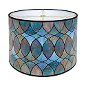 Royal Designs, Inc. Trendy Decorative Handmade Drum Shade, Made in USA, 14in, HBCN-8041-14, Cool Hues