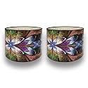 Royal Designs, Inc. Trendy Decorative Handmade Drum Shade, Made in USA, 12in, HBC-8040-12-2, Purple Lotus - 2 Pk