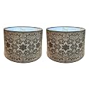 Royal Designs, Inc. Trendy Decorative Handmade Drum Shade, Made in USA, 10in, HBC-8068-10-2, Desert Flower - 2 Pk