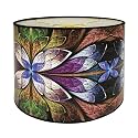Royal Designs, Inc. Trendy Decorative Handmade Drum Shade, Made in USA, 12in, HBC-8040-12, Purple Lotus
