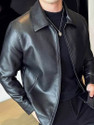 Royal embassy Men Solid Leather Jacket