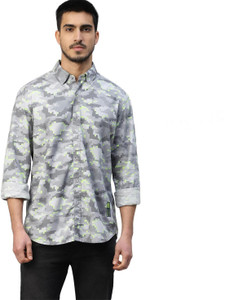 Royal Enfield Men Printed Casual Grey Light