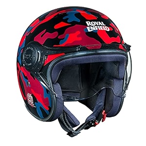 royal enfield open face helmet with clear visor gloss black  size l59-60cm