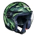 Royal Enfield Open Face Helmet with Jet Visor Camo Olive, Size: L(59-60cm)