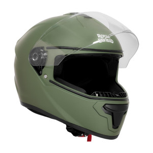 royal enfield quest full face with visor  isi  dot  for men and women motorbike helmet battle green