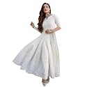 Royal Export Women39s Cotton Blend White Lucknowi