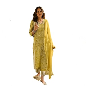 Royal Export Womens Floral Printed Straight Kurta
