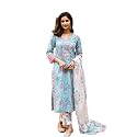 Royal Export Women Sky Blue Floral Printed