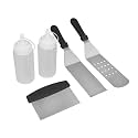 Royal Gourmet TF0505 Metal Spatula Set, Silver and Black, Large